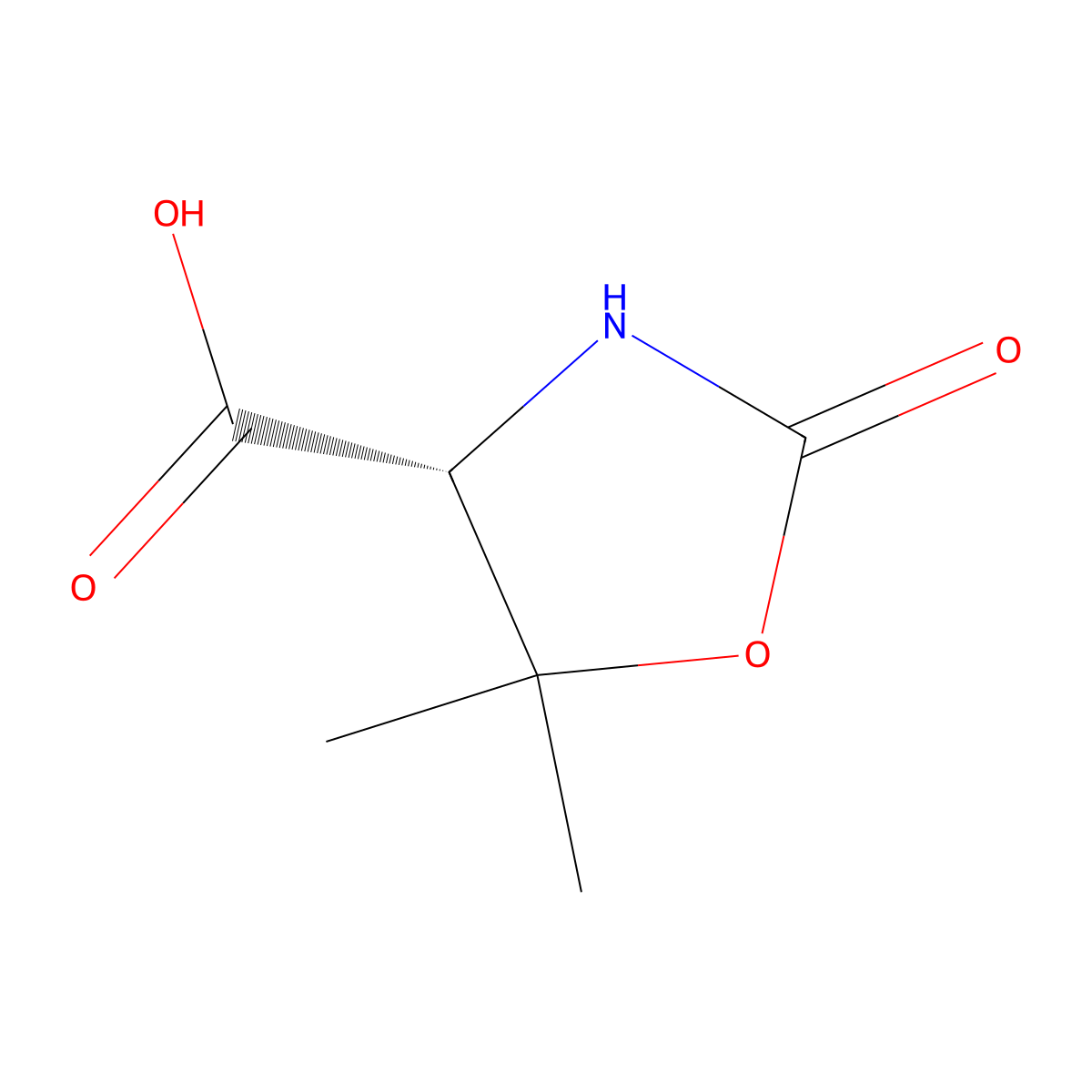 (4R)-5,5-dimethyl-2-oxo-1,3-oxazolidine-4-carboxylic acid molecular structure, CAS 2679951-22-3