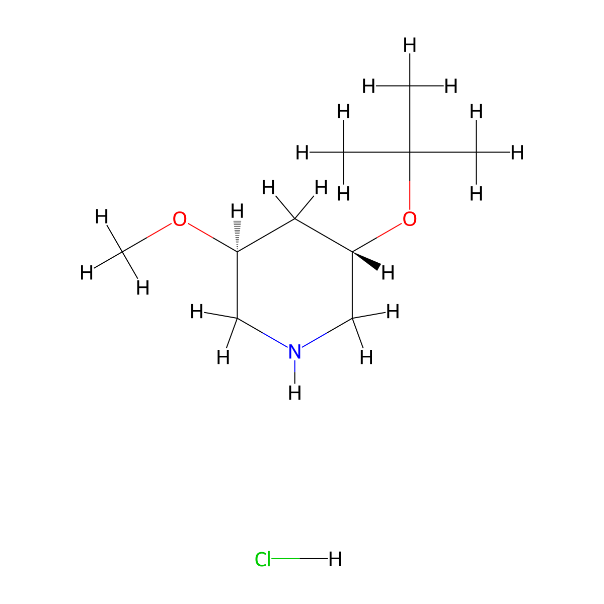 (3S,5S)-3-(tert-butoxy)-5-methoxypiperidine hydrochloride molecular structure, CAS 2679951-24-5