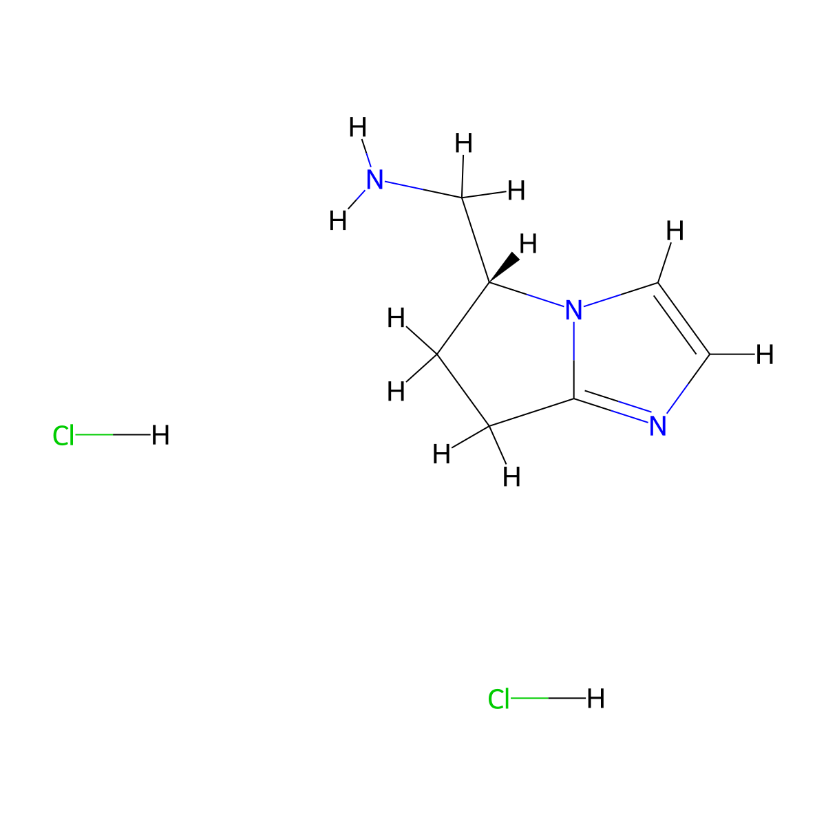 1-[(5R)-5H,6H,7H-pyrrolo[1,2-a]imidazol-5-yl]methanamine dihydrochloride molecular structure, CAS 2679951-25-6