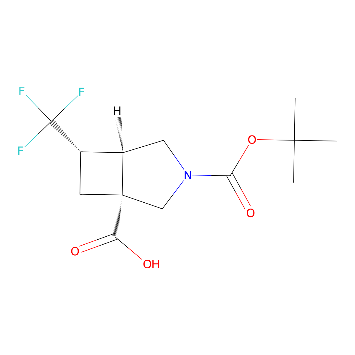 rac-(1R,5R,6S)-3-[(tert-butoxy)carbonyl]-6-(trifluoromethyl)-3-azabicyclo[3.2.0]heptane-1-carboxylic acid molecular structure, CAS 2679951-29-0