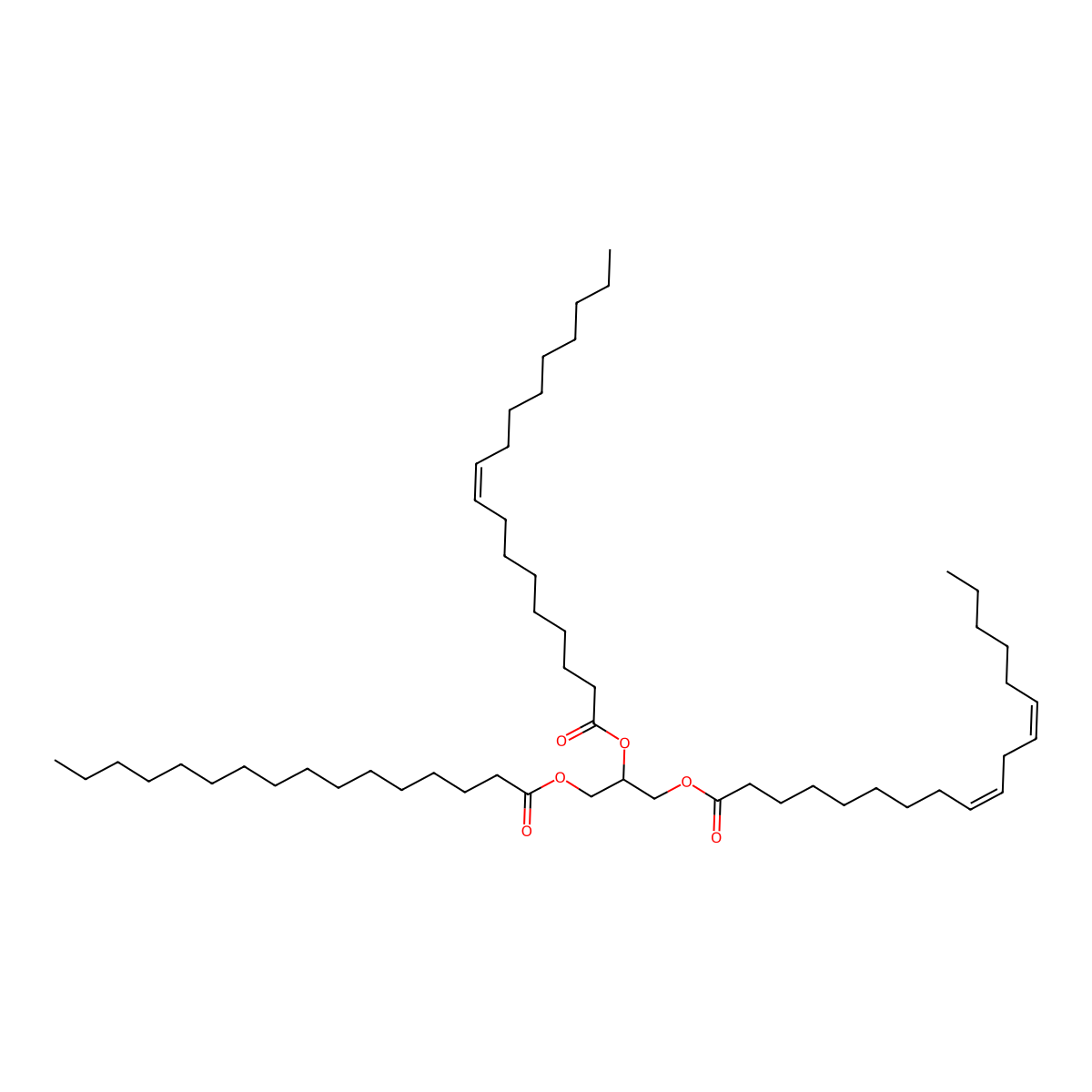 1-Palmitoyl-2-oleoyl-3-linolein molecular structure, CAS 2680-59-3