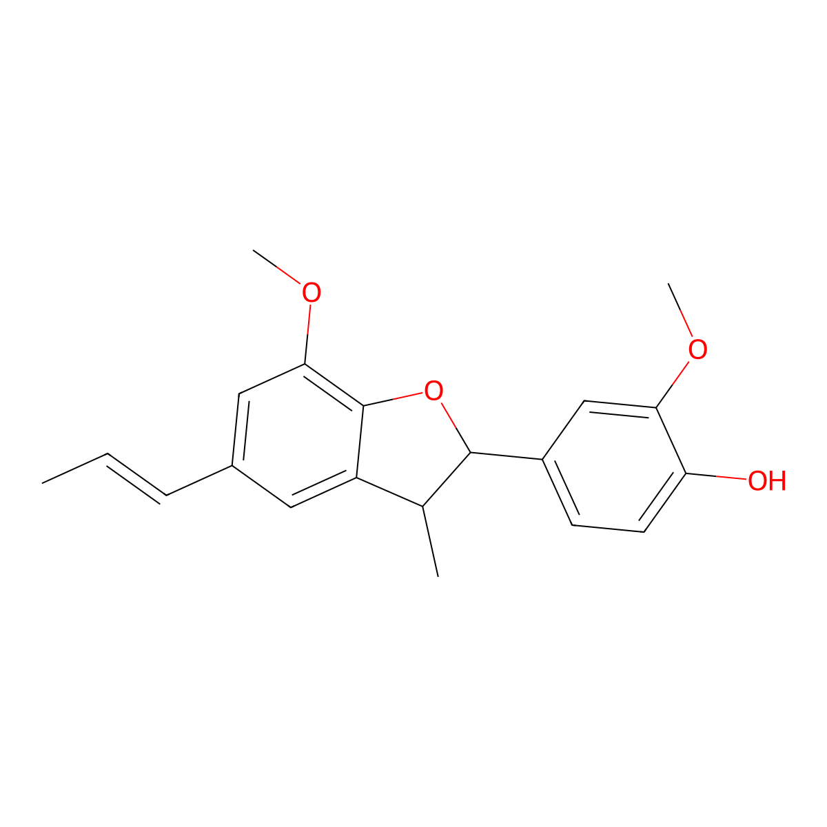 Dehydrodiisoeugenol molecular structure, CAS 2680-81-1