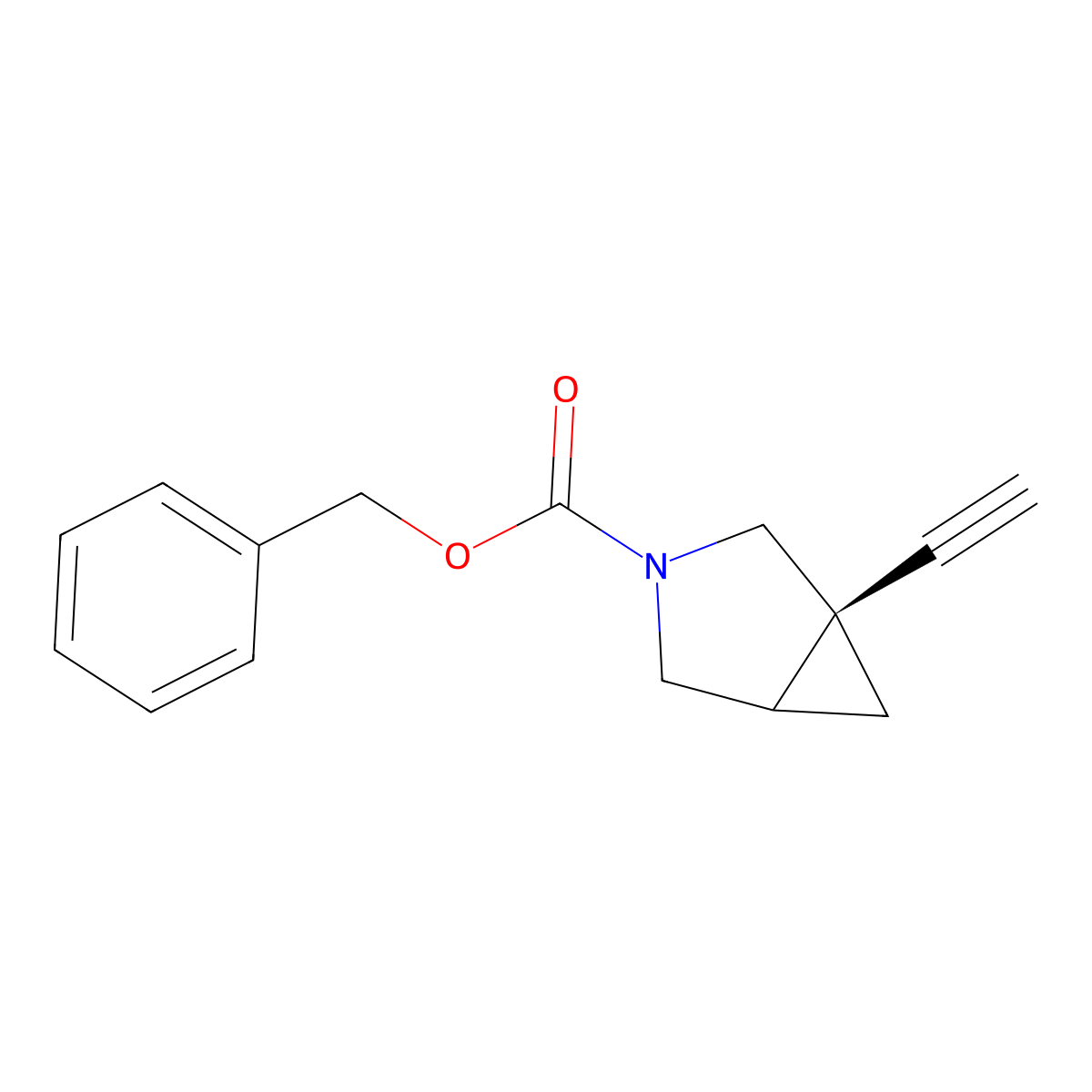 benzyl (1R)-1-ethynyl-3-azabicyclo[3.1.0]hexane-3-carboxylate molecular structure, CAS 2680520-70-9