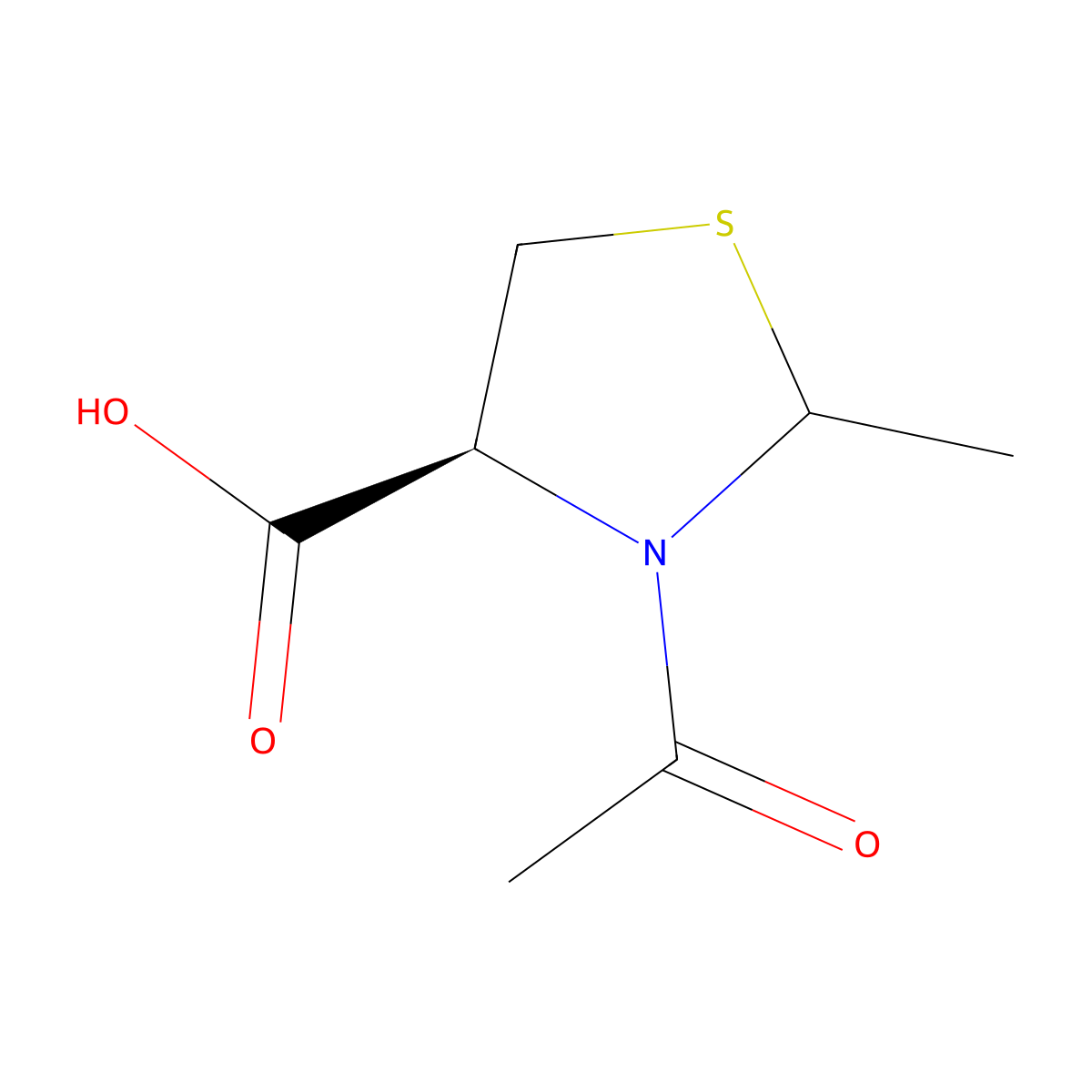 (4S)-3-acetyl-2-methyl-1,3-thiazolidine-4-carboxylic acid molecular structure, CAS 2680520-72-1