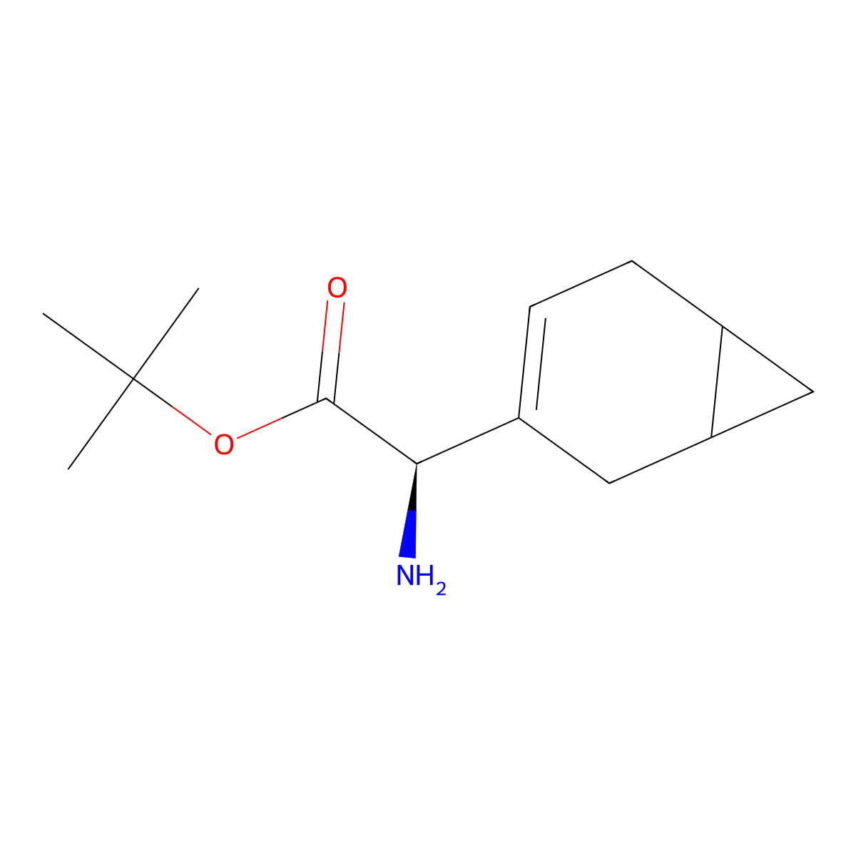 tert-butyl (2R)-2-amino-2-{bicyclo[4.1.0]hept-3-en-3-yl}acetate molecular structure, CAS 2680520-75-4