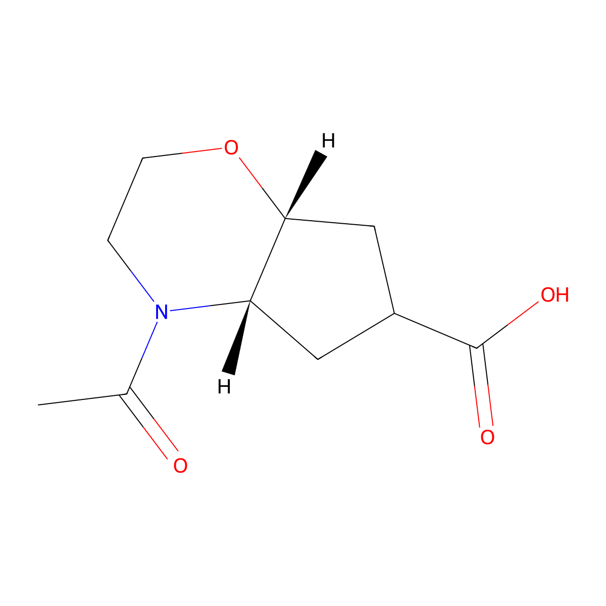 rac-(4aR,7aS)-4-acetyl-octahydrocyclopenta[b][1,4]oxazine-6-carboxylic acid molecular structure, CAS 2680520-81-2