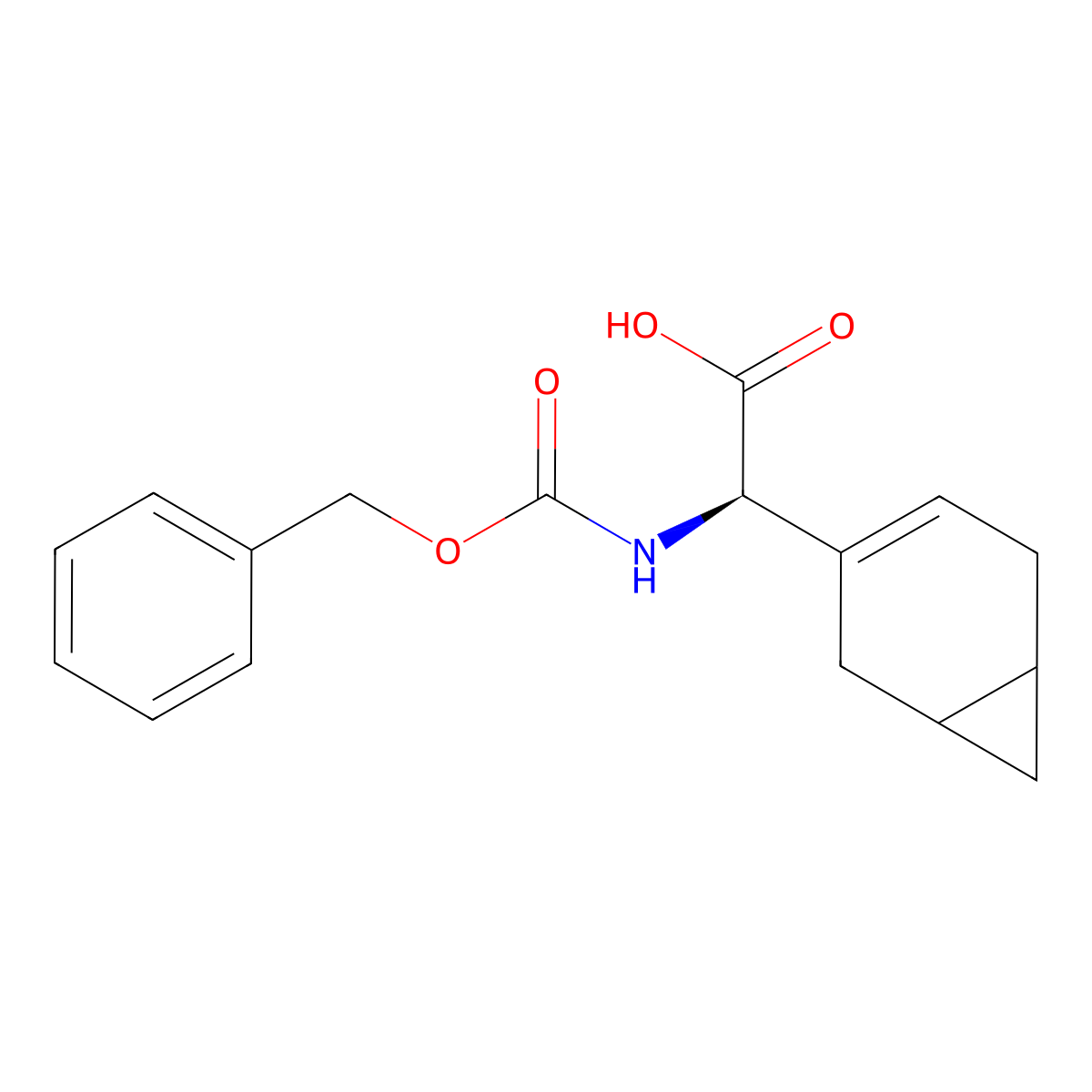 (2R)-2-{[(benzyloxy)carbonyl]amino}-2-{bicyclo[4.1.0]hept-3-en-3-yl}acetic acid molecular structure, CAS 2680520-88-9