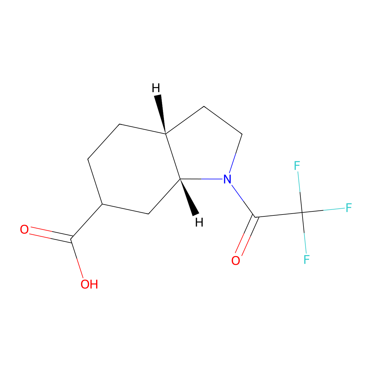 rac-(3aR,7aR)-1-(2,2,2-trifluoroacetyl)-octahydro-1H-indole-6-carboxylic acid molecular structure, CAS 2680521-00-8