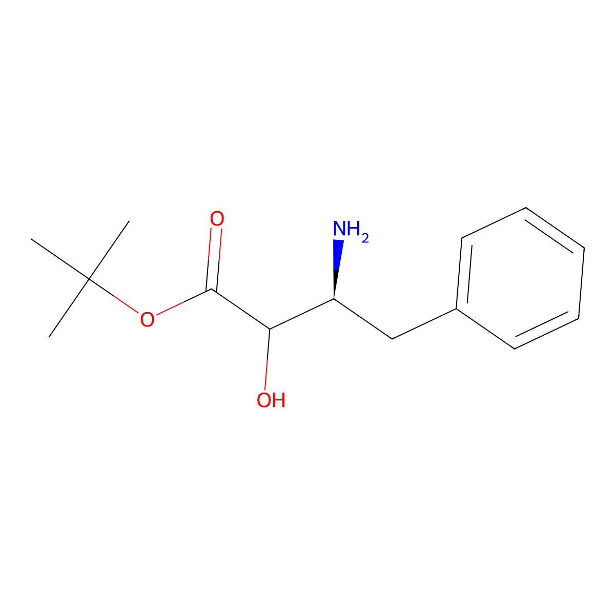 tert-butyl (3S)-3-amino-2-hydroxy-4-phenylbutanoate molecular structure, CAS 2680521-40-6