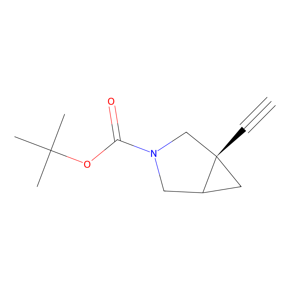 tert-butyl (1R)-1-ethynyl-3-azabicyclo[3.1.0]hexane-3-carboxylate molecular structure, CAS 2680521-50-8