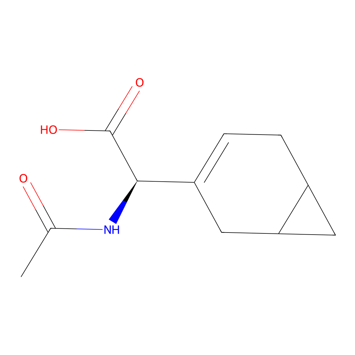 (2R)-2-{bicyclo[4.1.0]hept-3-en-3-yl}-2-acetamidoacetic acid molecular structure, CAS 2680522-47-6