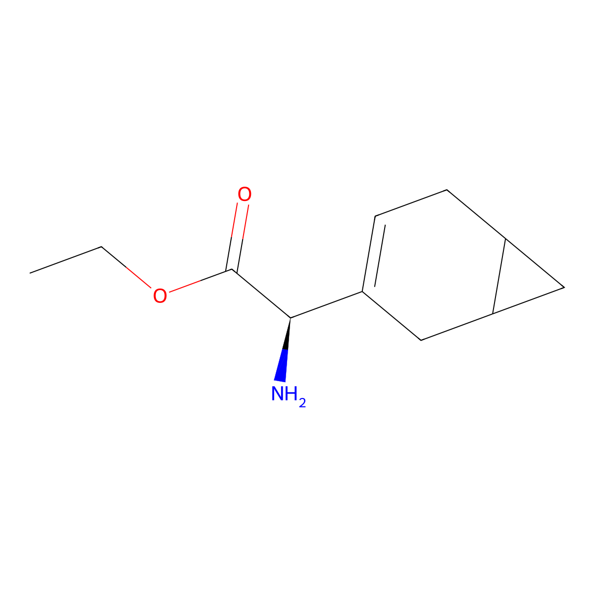 ethyl (2R)-2-amino-2-{bicyclo[4.1.0]hept-3-en-3-yl}acetate molecular structure, CAS 2680522-64-7