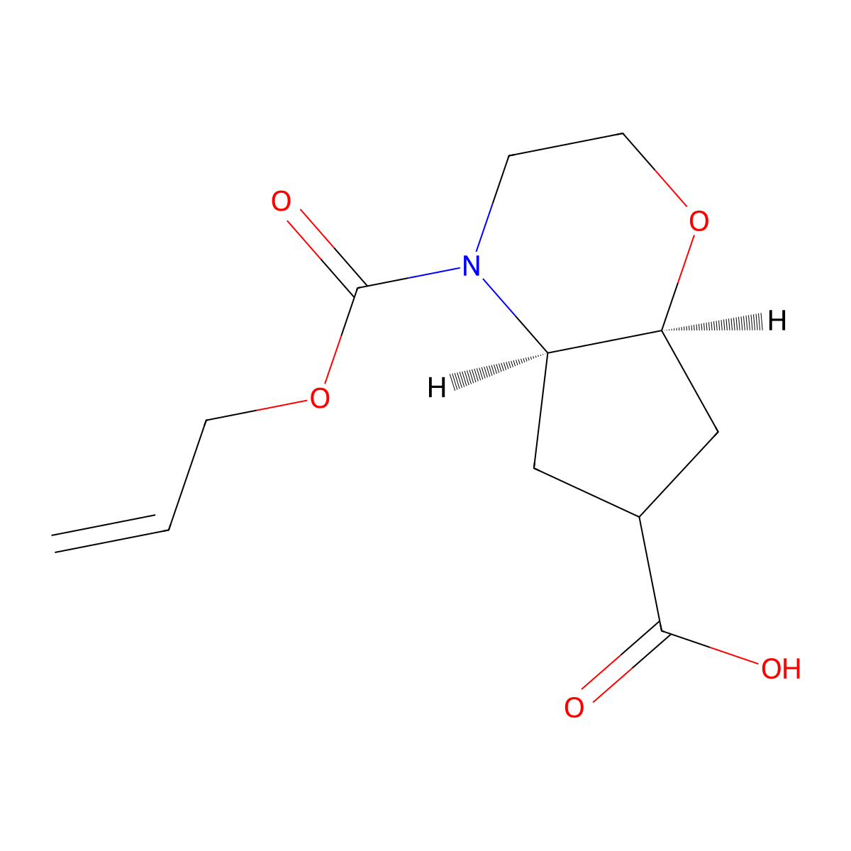 rac-(4aR,7aS)-4-[(prop-2-en-1-yloxy)carbonyl]-octahydrocyclopenta[b][1,4]oxazine-6-carboxylic acid molecular structure, CAS 2680522-70-5