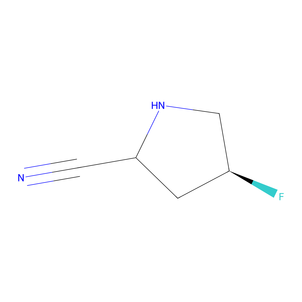 (4S)-4-fluoropyrrolidine-2-carbonitrile molecular structure, CAS 2680522-76-1