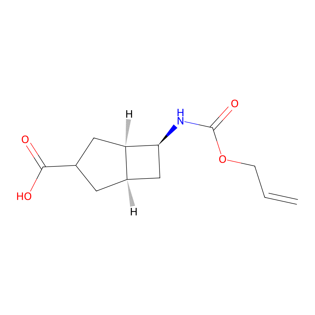 rac-(1R,5R,6S)-6-{[(prop-2-en-1-yloxy)carbonyl]amino}bicyclo[3.2.0]heptane-3-carboxylic acid molecular structure, CAS 2680522-80-7