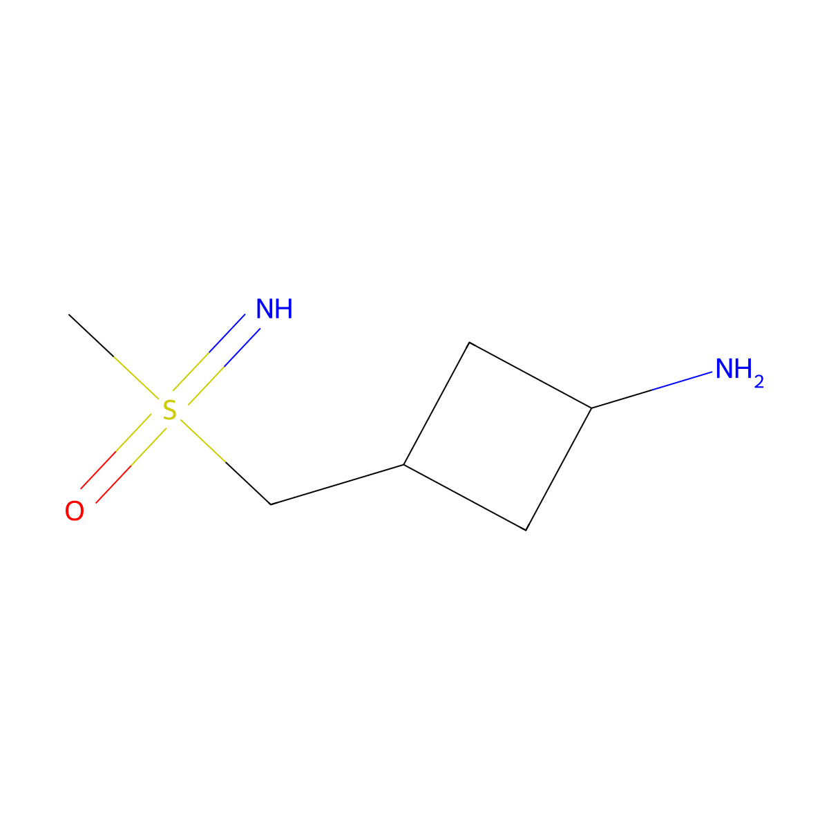 Imino(methyl){[(1r,3r)-3-aminocyclobutyl]methyl}-lambda6-sulfanone molecular structure, CAS 2680524-98-3