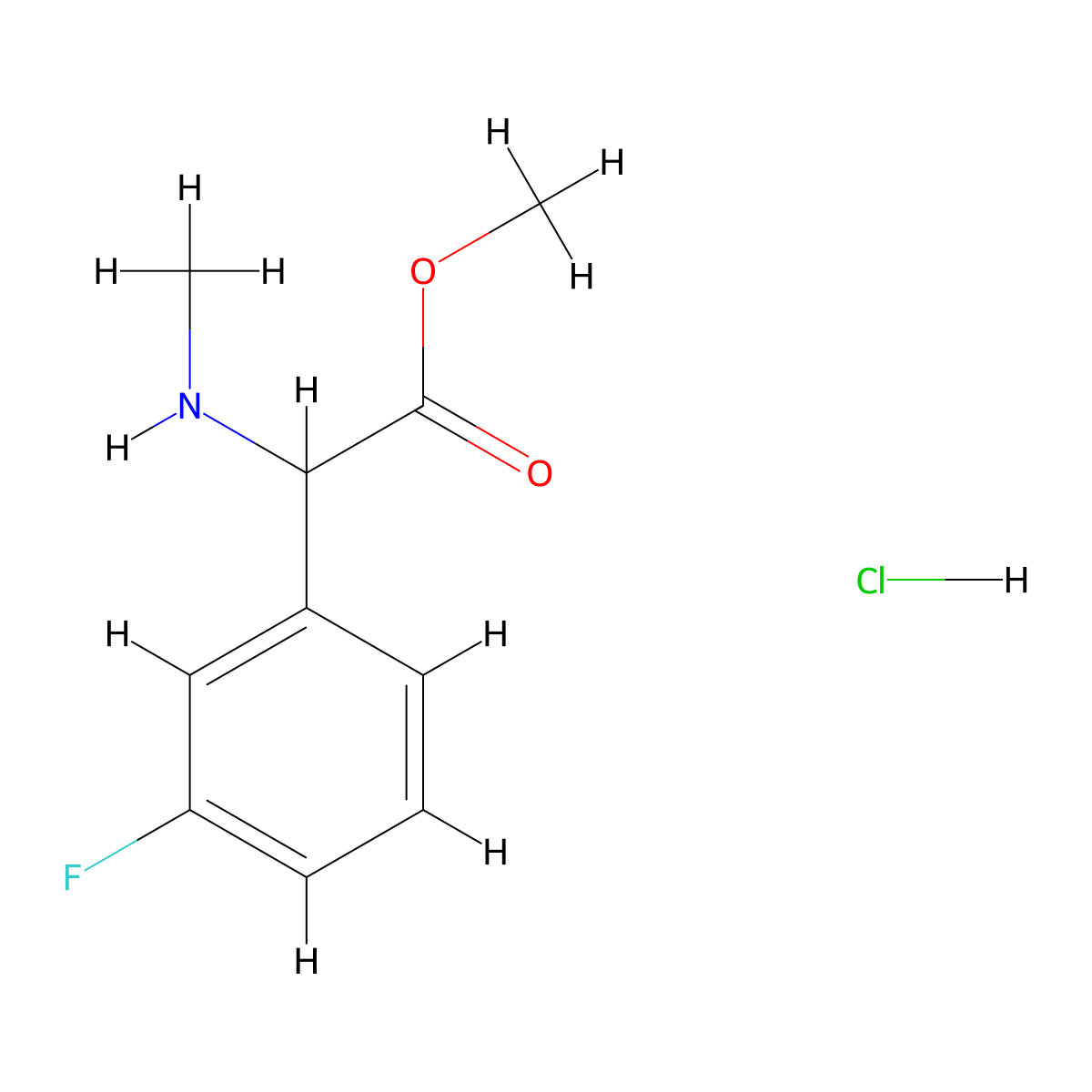 Methyl 2-(3-fluorophenyl)-2-(methylamino)acetate hydrochloride molecular structure, CAS 2680527-81-3