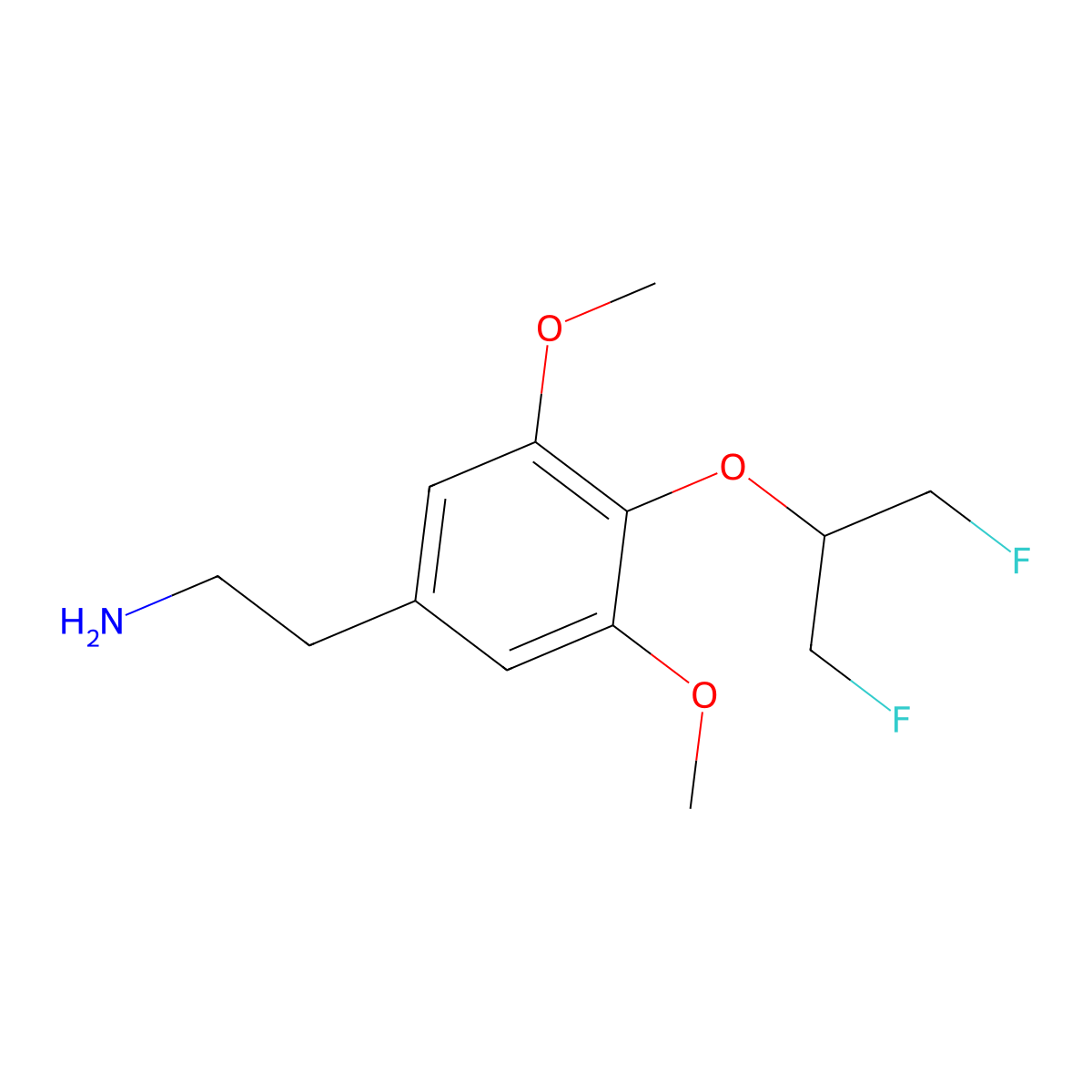 2-{4-[(1,3-Difluoropropan-2-yl)oxy]-3,5-dimethoxyphenyl}ethan-1-amine molecular structure, CAS 2680527-92-6