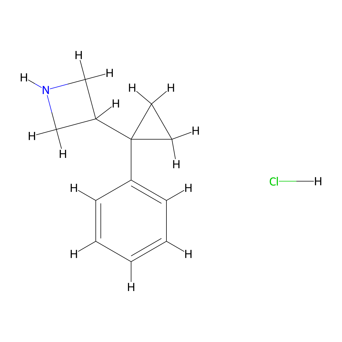 3-(1-Phenylcyclopropyl)azetidine hydrochloride molecular structure, CAS 2680527-96-0