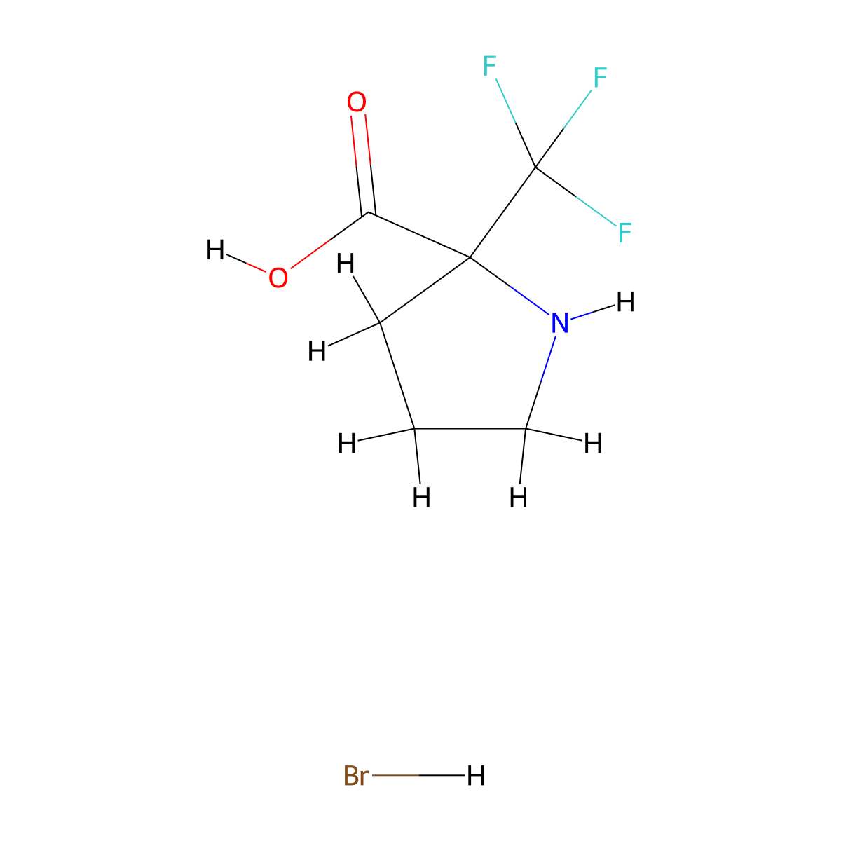 2-(Trifluoromethyl)pyrrolidine-2-carboxylic acid hydrobromide molecular structure, CAS 2680528-14-5