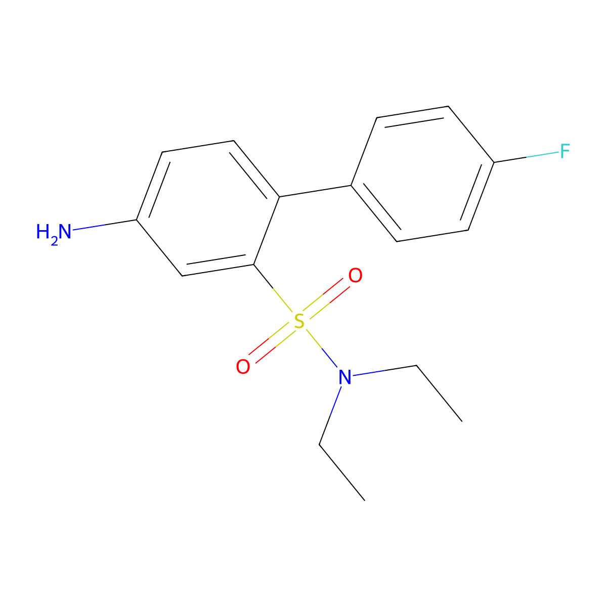 4-amino-N,N-diethyl-4'-fluoro-[1,1'-biphenyl]-2-sulfonamide molecular structure, CAS 2680528-17-8