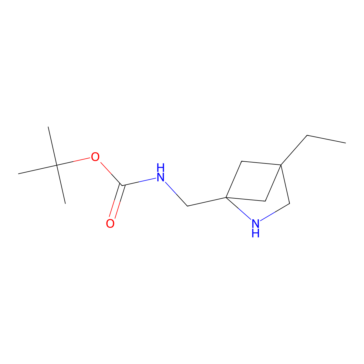 tert-butyl N-({4-ethyl-2-azabicyclo[2.1.1]hexan-1-yl}methyl)carbamate molecular structure, CAS 2680528-22-5