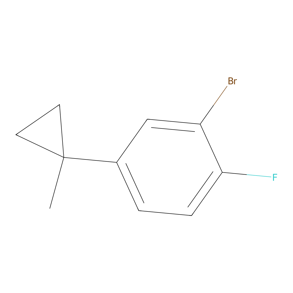 2-Bromo-1-fluoro-4-(1-methylcyclopropyl)benzene molecular structure, CAS 2680528-24-7