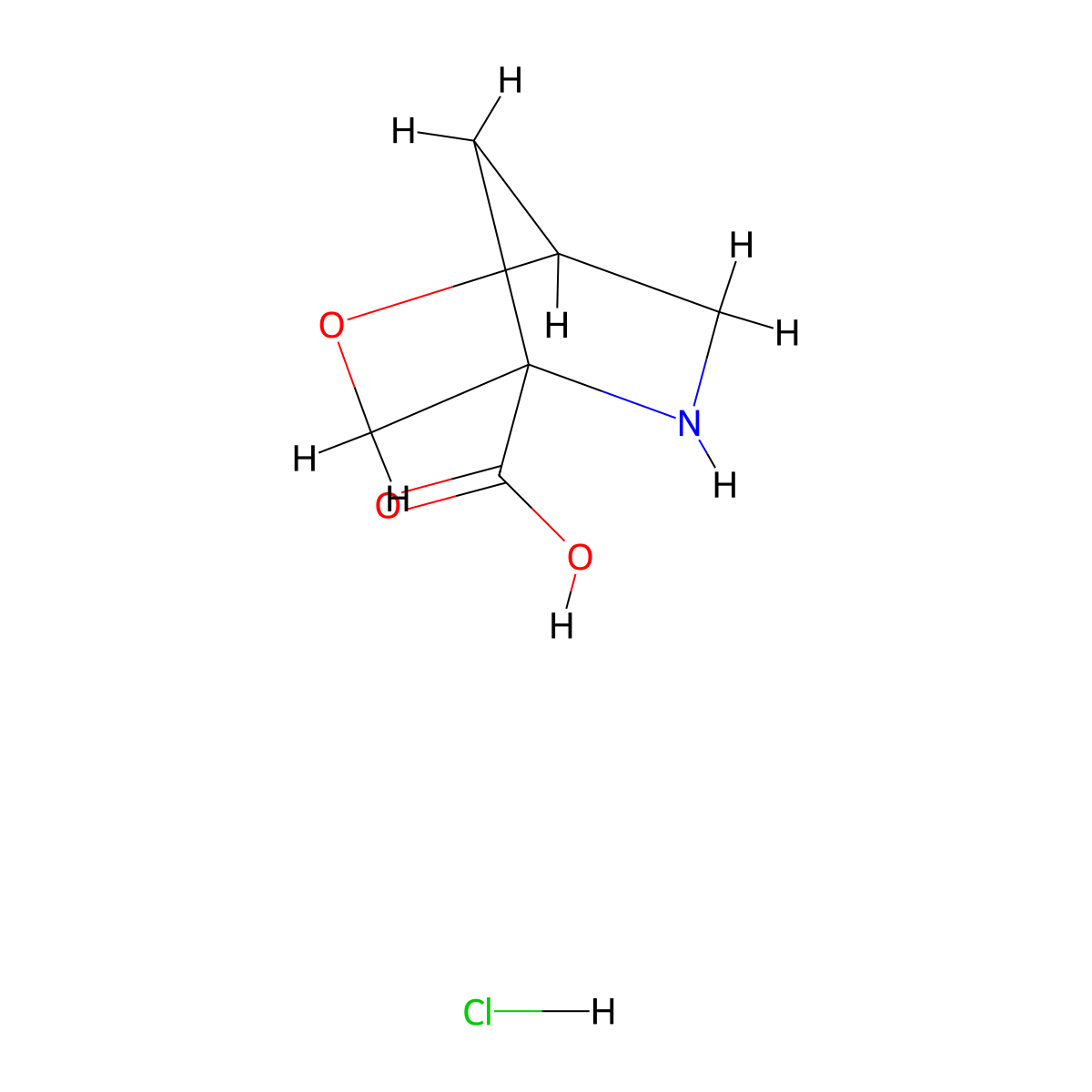 2-Oxa-5-azabicyclo[2.2.1]heptane-4-carboxylic acid hydrochloride molecular structure, CAS 2680528-26-9