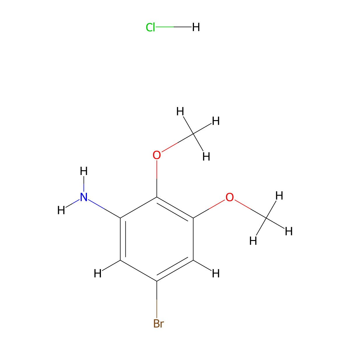 5-Bromo-2,3-dimethoxyaniline hydrochloride molecular structure, CAS 2680528-30-5