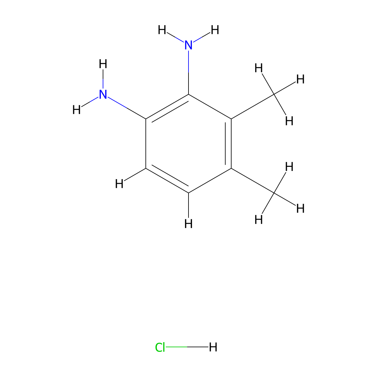 3,4-Dimethylbenzene-1,2-diamine hydrochloride molecular structure, CAS 2680528-36-1