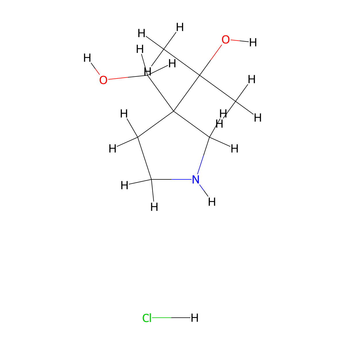 2-[3-(Hydroxymethyl)pyrrolidin-3-yl]propan-2-ol hydrochloride molecular structure, CAS 2680528-39-4