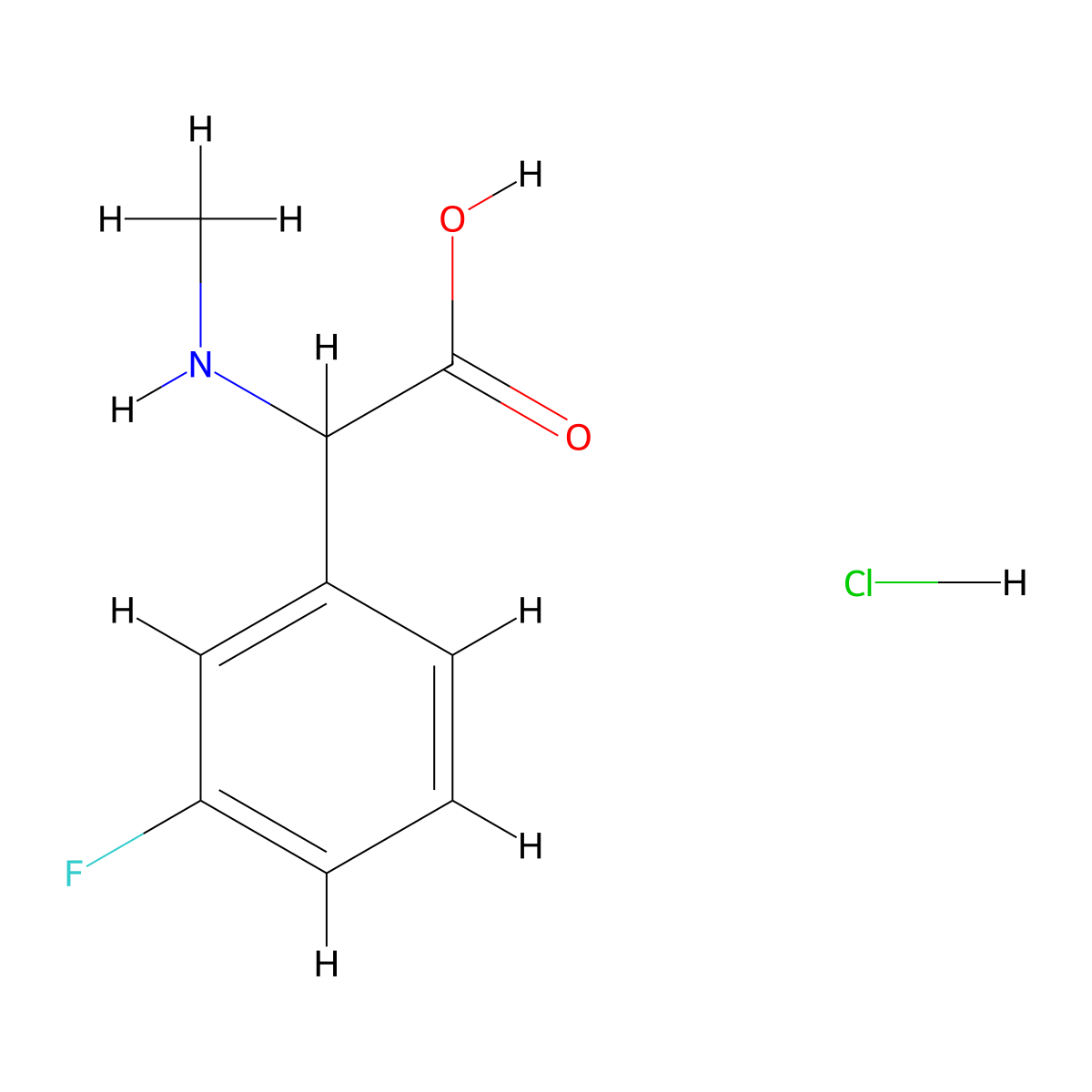 2-(3-Fluorophenyl)-2-(methylamino)acetic acid hydrochloride molecular structure, CAS 2680528-46-3
