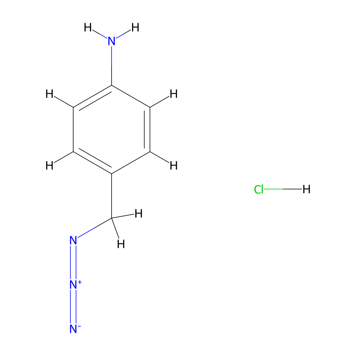4-(Azidomethyl)aniline hydrochloride molecular structure, CAS 2680528-49-6