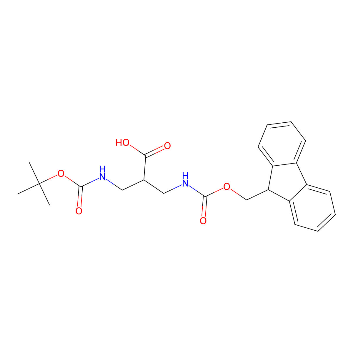 3-{[(tert-butoxy)carbonyl]amino}-2-[({[(9H-fluoren-9-yl)methoxy]carbonyl}amino)methyl]propanoic acid molecular structure, CAS 2680528-51-0