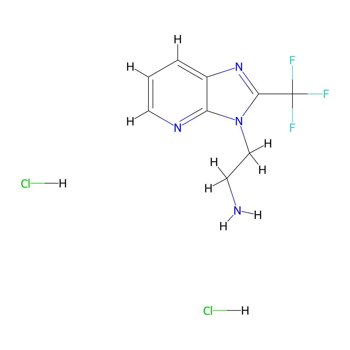2-[2-(trifluoromethyl)-3H-imidazo[4,5-b]pyridin-3-yl]ethan-1-amine dihydrochloride molecular structure, CAS 2680528-52-1