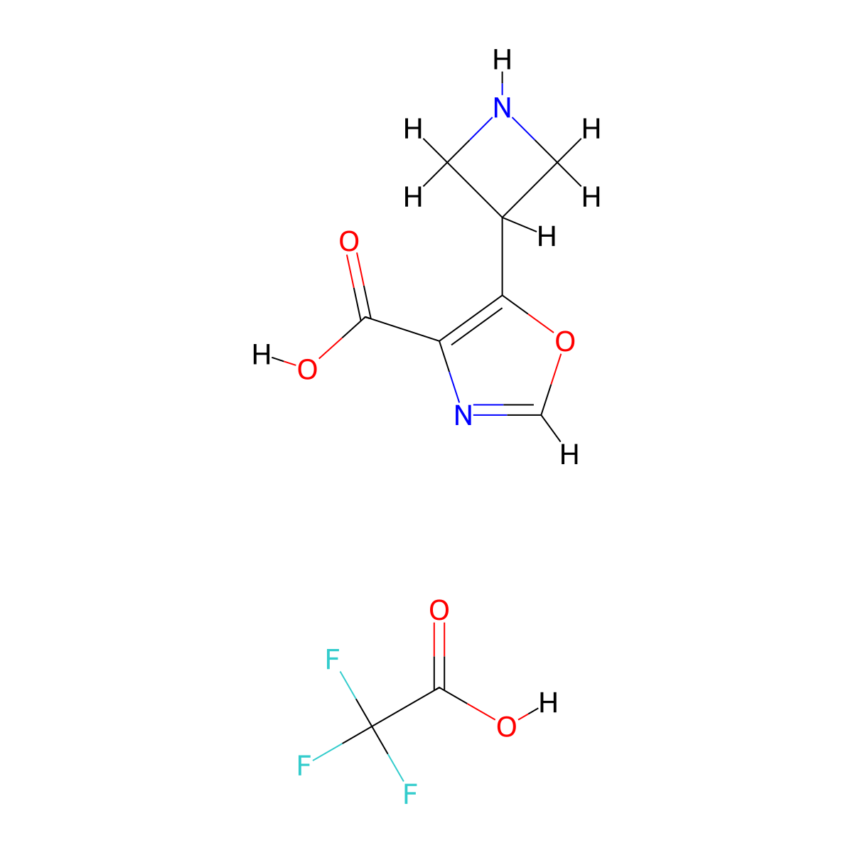 5-(Azetidin-3-yl)-1,3-oxazole-4-carboxylic acid; trifluoroacetic acid molecular structure, CAS 2680528-56-5