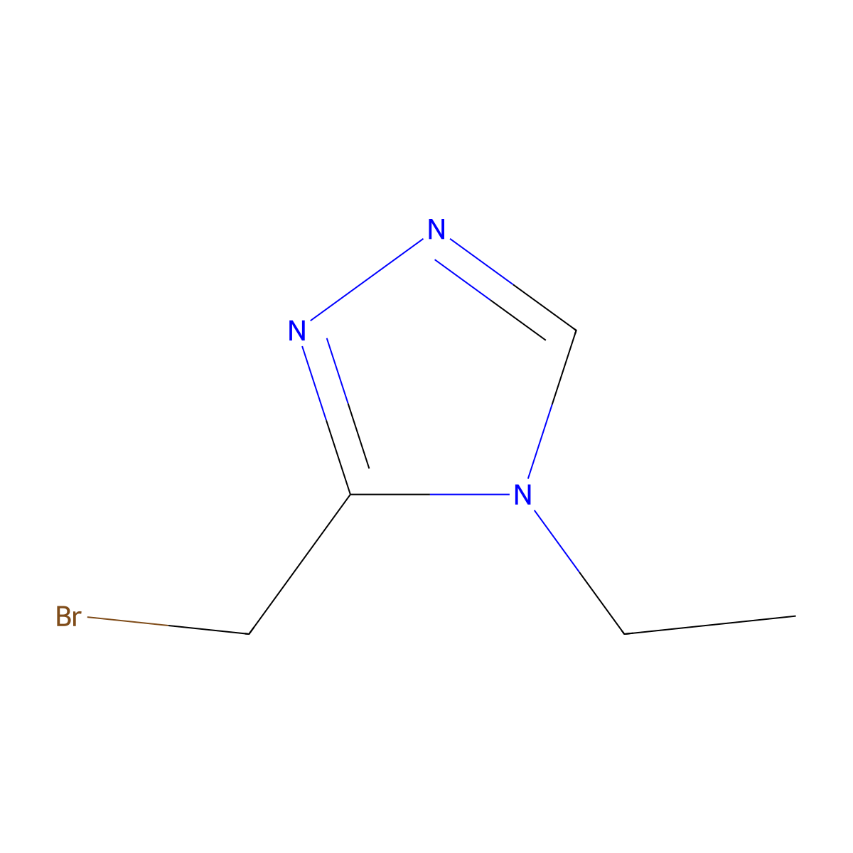 3-(bromomethyl)-4-ethyl-4H-1,2,4-triazole molecular structure, CAS 2680528-58-7