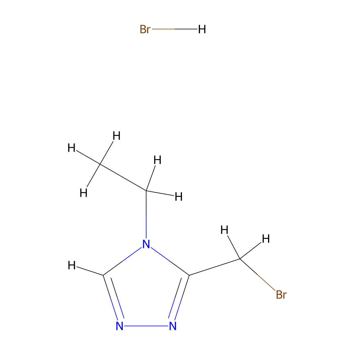 3-(bromomethyl)-4-ethyl-4H-1,2,4-triazole hydrobromide molecular structure, CAS 2680528-59-8