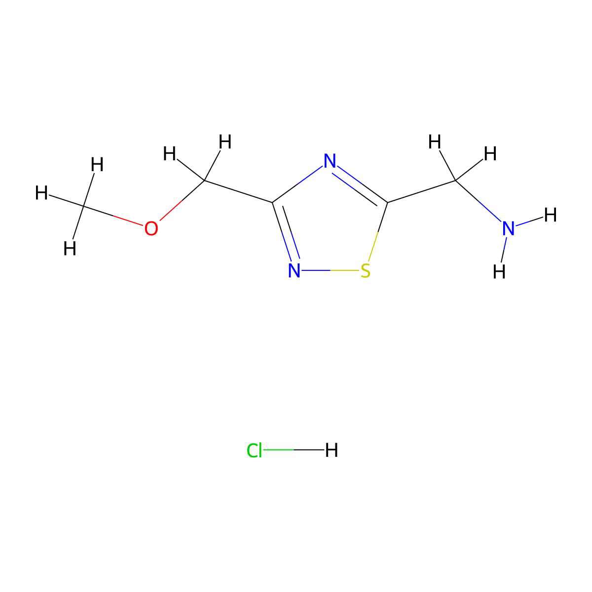 1-[3-(Methoxymethyl)-1,2,4-thiadiazol-5-yl]methanamine hydrochloride molecular structure, CAS 2680528-60-1