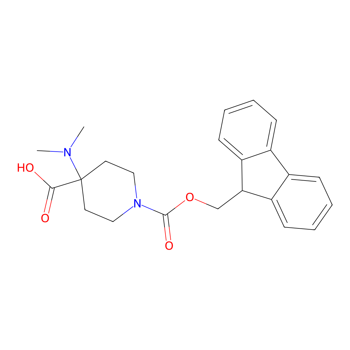 4-(dimethylamino)-1-{[(9H-fluoren-9-yl)methoxy]carbonyl}piperidine-4-carboxylic acid molecular structure, CAS 2680528-72-5