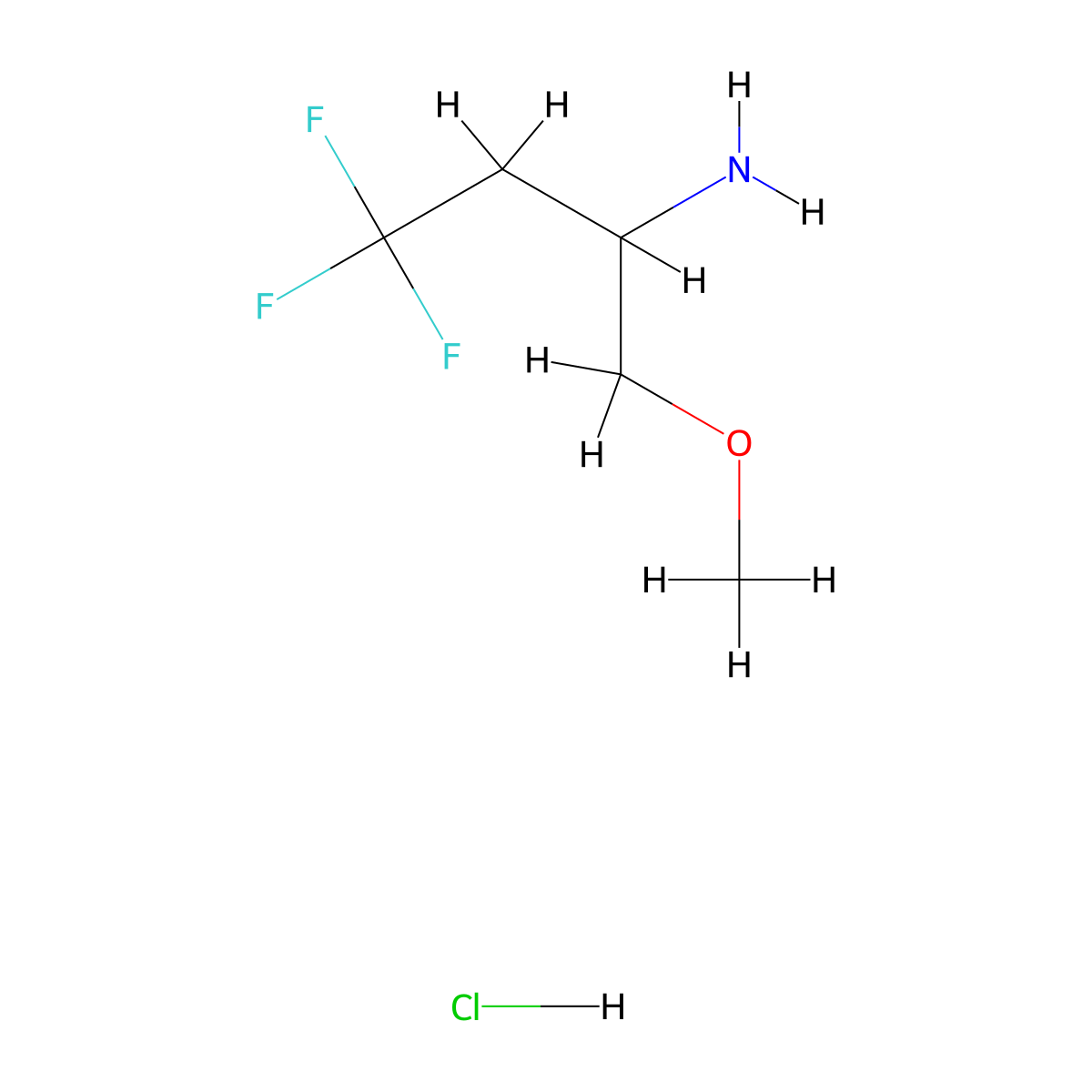 4,4,4-Trifluoro-1-methoxybutan-2-amine hydrochloride molecular structure, CAS 2680528-80-5