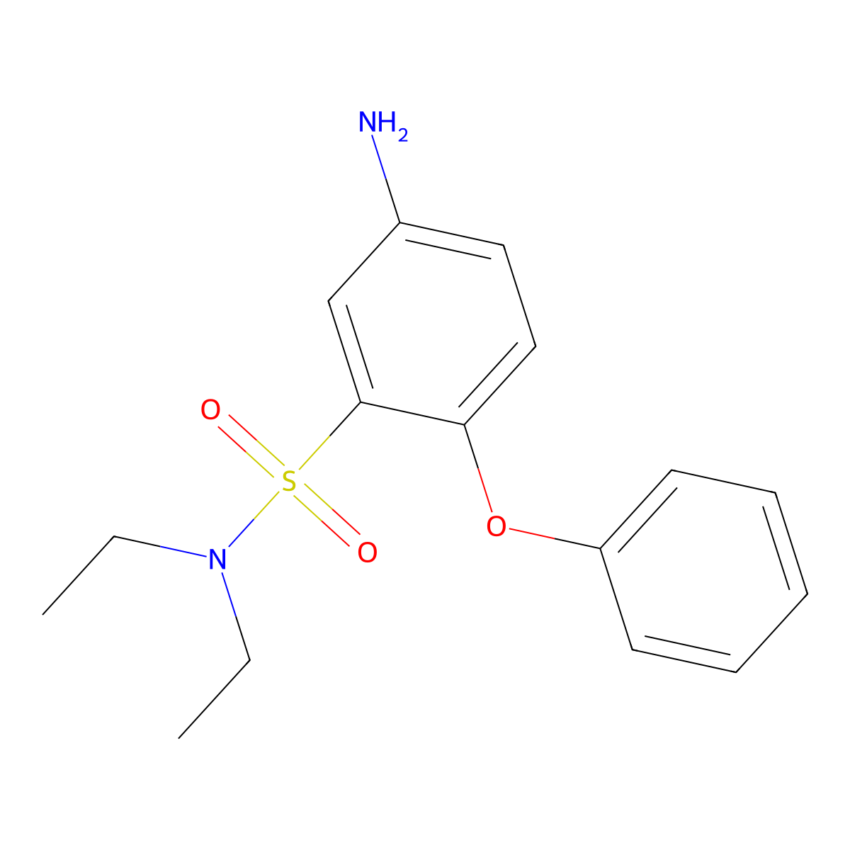 5-amino-N,N-diethyl-2-phenoxybenzene-1-sulfonamide molecular structure, CAS 2680528-81-6