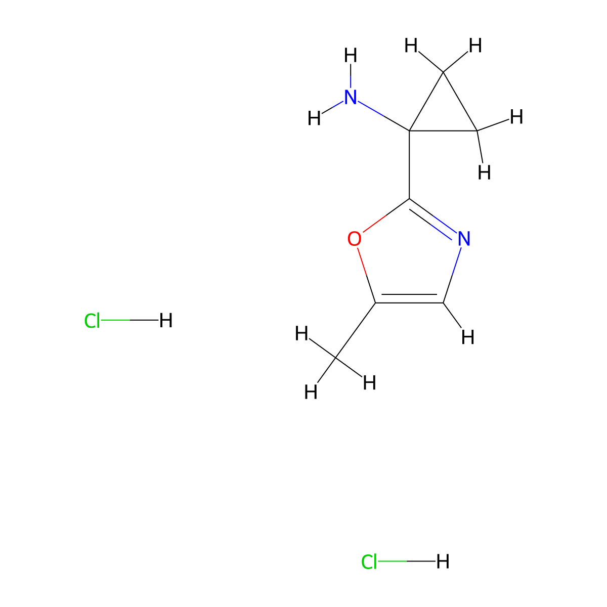 1-(5-Methyl-1,3-oxazol-2-yl)cyclopropan-1-amine dihydrochloride molecular structure, CAS 2680528-84-9