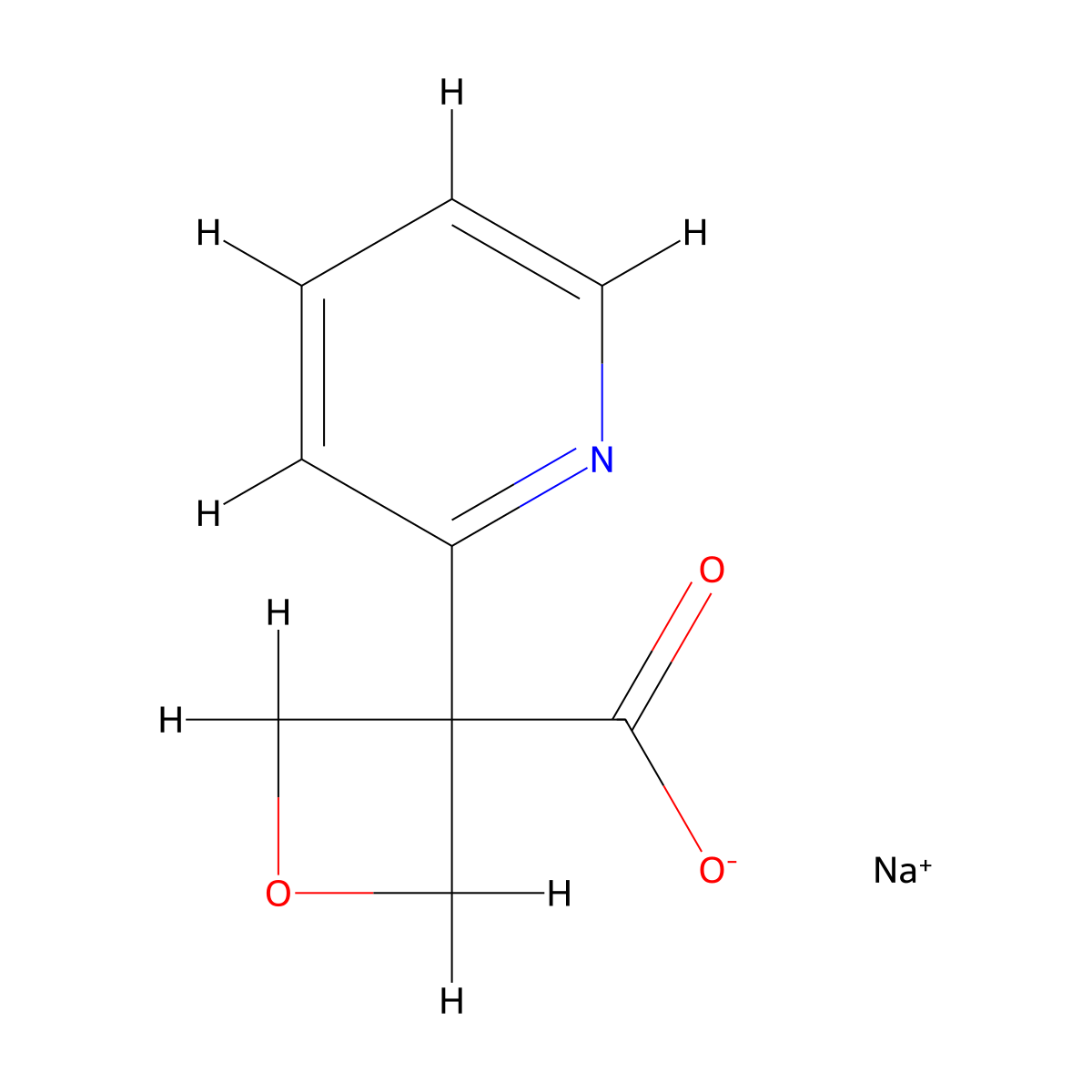 Sodium 3-(pyridin-2-yl)oxetane-3-carboxylate molecular structure, CAS 2680528-89-4