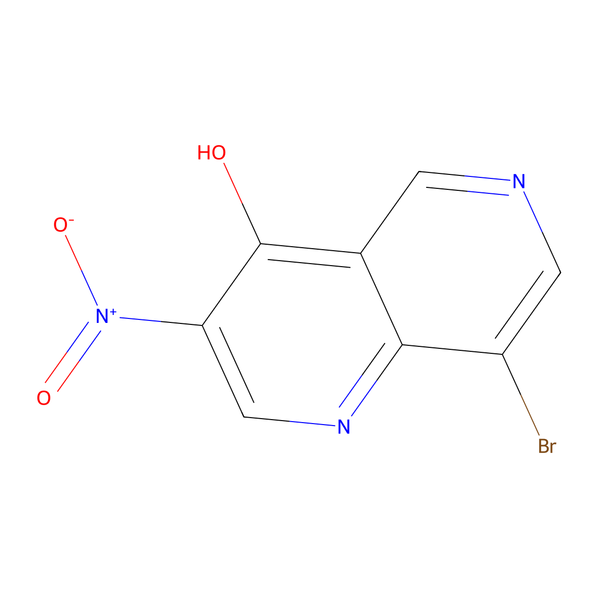 8-Bromo-3-nitro-1,6-naphthyridin-4-ol molecular structure, CAS 2680528-90-7