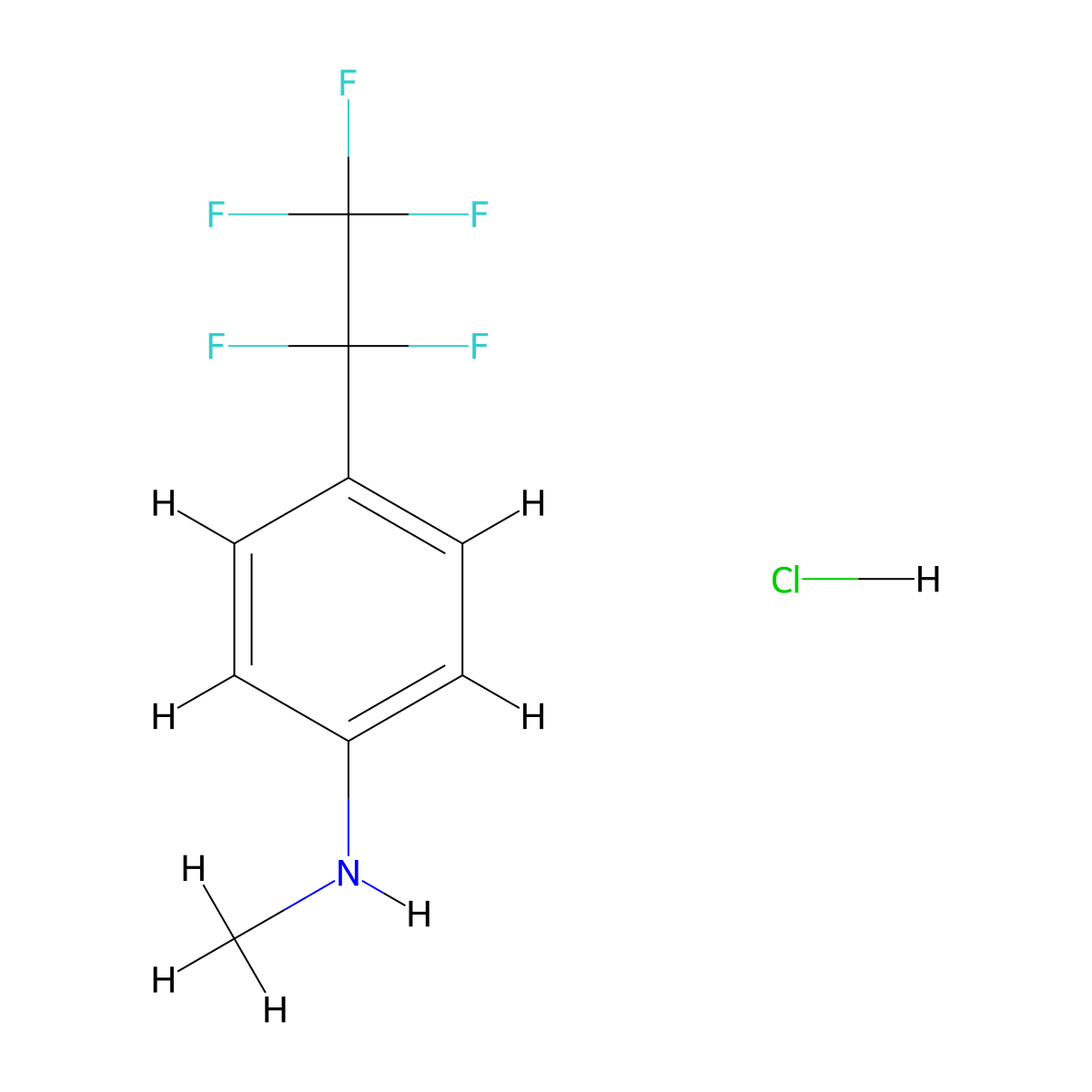 N-methyl-4-(1,1,2,2,2-pentafluoroethyl)aniline hydrochloride molecular structure, CAS 2680528-91-8