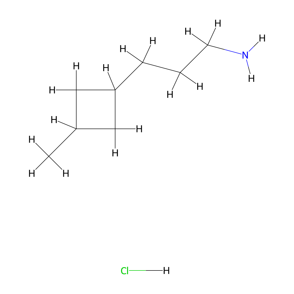 3-(3-methylcyclobutyl)propan-1-amine hydrochloride, Mixture of diastereomers molecular structure, CAS 2680528-92-9