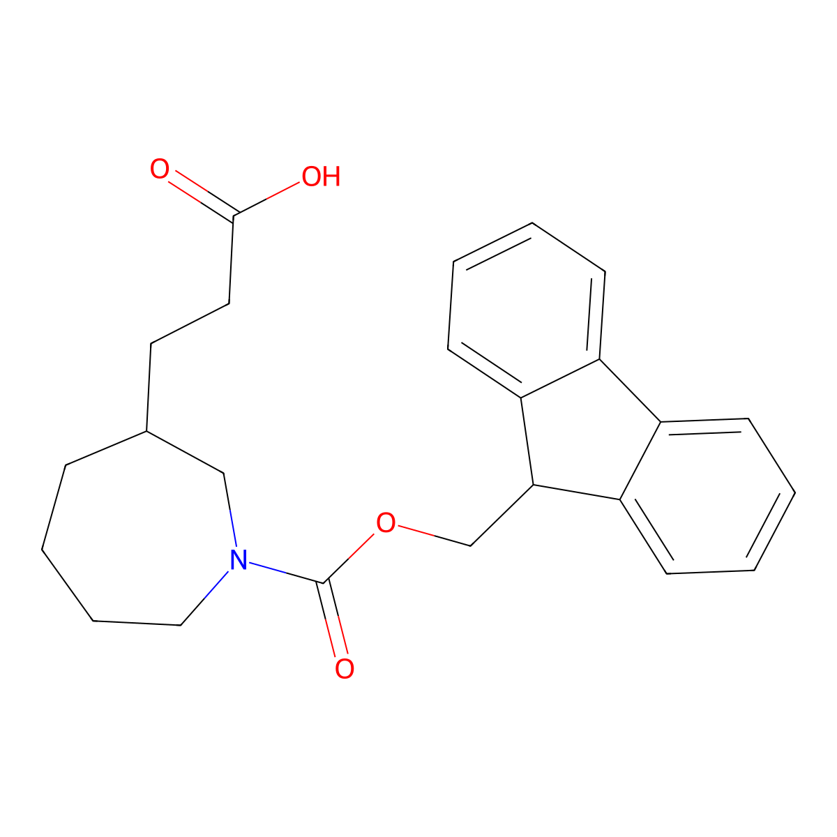 3-(1-{[(9H-fluoren-9-yl)methoxy]carbonyl}azepan-3-yl)propanoic acid molecular structure, CAS 2680528-94-1