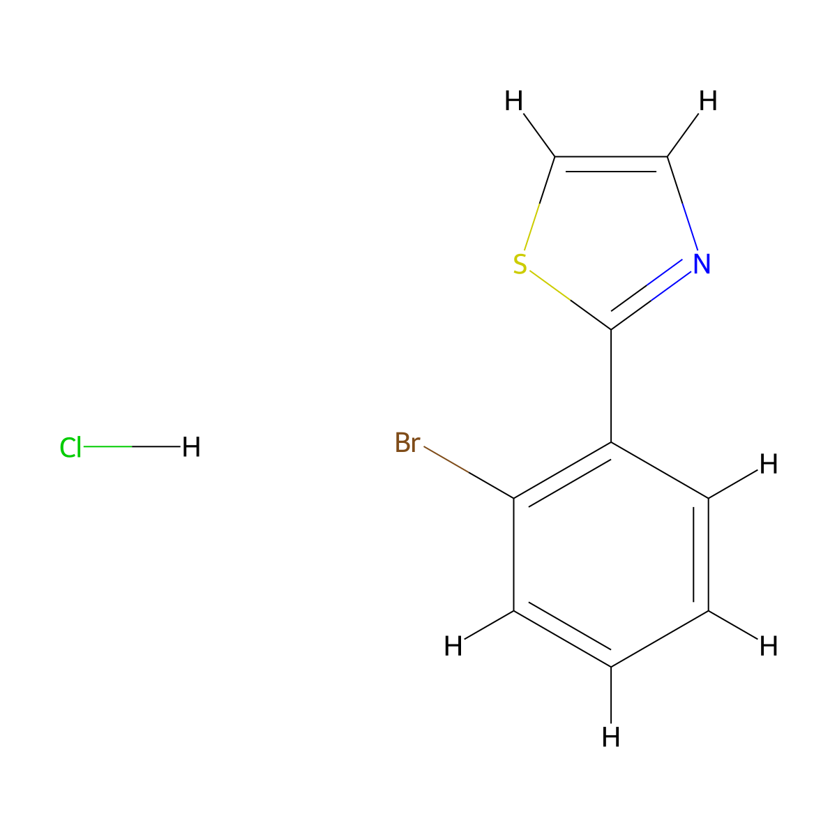 2-(2-Bromophenyl)-1,3-thiazole hydrochloride molecular structure, CAS 2680528-96-3