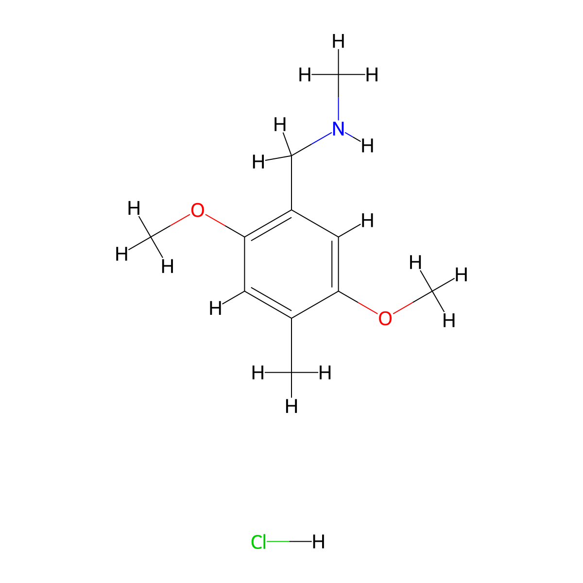 [(2,5-Dimethoxy-4-methylphenyl)methyl](methyl)amine hydrochloride molecular structure, CAS 2680528-99-6